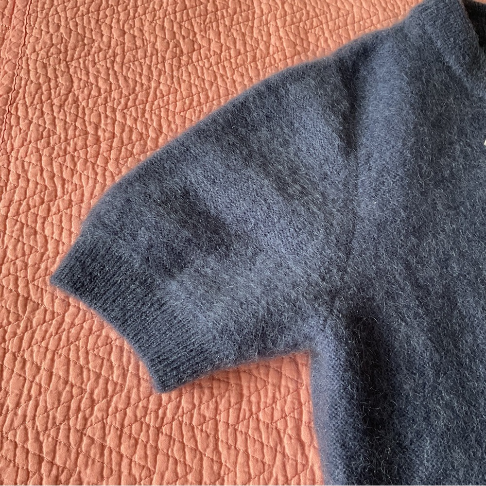 H&M Short Sleeve Blue Sweater, Mohair/Wool blend - Picture 7 of 9